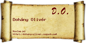 Dohány Olivér névjegykártya